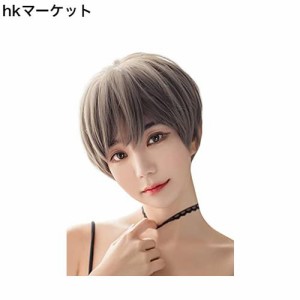 FESHFENウィッグ ショート フルウィッグ 女性ウイッグ ボブ かつら wig レディーズ エクステ 手植え 自然 耐熱 ウィッグ フリーサイズ ハ