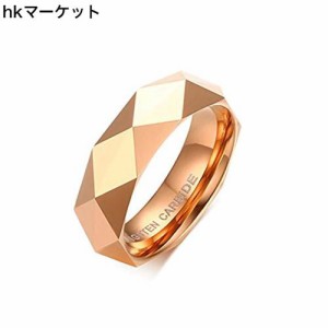 [Rockyu] タングステン リング メンズ 指輪 多面カット タングステンカーバイド 幅広 6mm 結婚指輪 耐久 ファッション 平打ち カジュアル