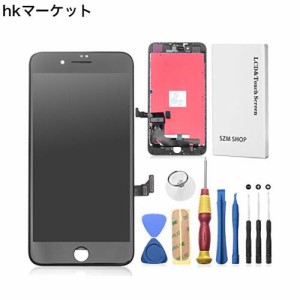 SZM iPhone 8 plus 3Ｄタッチスクリーン修理交換用フロントパネル（フロントガラスデジタイザ）修理工具付属 (8plus, 黒)