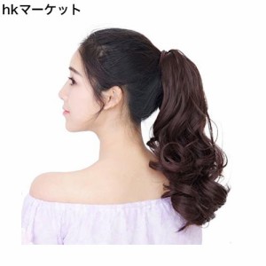 YJINCO ポニーテール エクステ ウィッグ カール ロング 巻き髪 ポイントウィッグ つけ毛 ヘアークリップ エクステンション 耐熱 180度 YJ