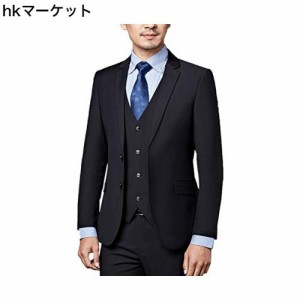 [VYOOU] メンズ フォーマル スーツ ブレザー ビジネスジャケット 上着 大きいサイズ 紳士 スリム 2つボタン クラシック 通勤 礼服 喪服 
