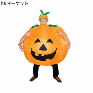 [JFashion] ハロウィン コスチューム 衣装 インフレータブル パンプキン かぼちゃ服 帽子付き 仮装 コスプレ 2点セット 大人用 ユニセッ