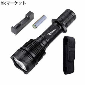 H1戦術懐中電灯軍用グレード3800高ルーメンの懐中電灯、IPX8防水スーパー明るい高出力懐中電灯、キャンプハンティング18650警察の懐中電