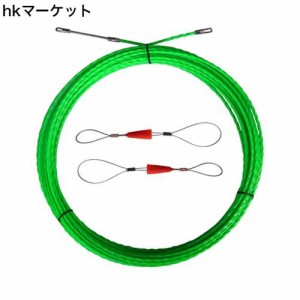 Aewio ロッド径 4.5mm 20m 通線ワイヤー スチールワイヤー 配線 通線工具 入線専用ワイヤー (20mグリーン)