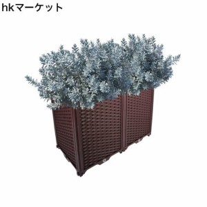 BAOYOUNI 組み立て簡単ガーデンボックス プランターボックスプラスチック鉢植え入れ花 植物 栽培ブラウン 鉢用品 大型プランター 莱園キ