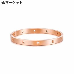 人気 ブランド バングル レディース 18K ステンレス ピンクゴールド 星 スター 透かし レディースバングル ヨーロピアン 誕生日 ギフト