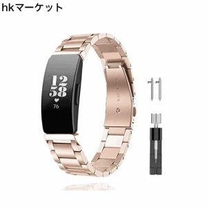 バンド 対応Fitbit Inspire/Fitbit Inspire HR/Inspire 2/Ace 2,ステンレス製 交換 用 スポーツウォッチ ストラップスマート時計 ビジネ