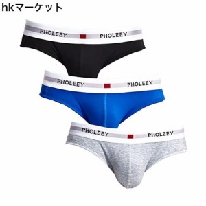 [Pholeey] メンズ パンツ ブリーフ 95%綿 3枚セット男性 下着 ビキニ ブリーフ Ｔバック 立体構造 通気性 アンダーウェア