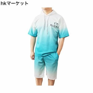 [レモンツリーセブン] 夏 ペアルック パーカー Tシャツ+ パンツセットアップ カップル メンズ レディース 半袖 フード付き ユニセックス 