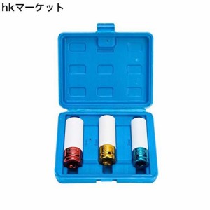 8MILELAKE３本セットソケットレンチセット17 19 21 mm 薄口ソケットセット インパクトレンチ 差込角：1/2”