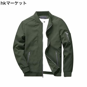 [KEFITEVD] ジップアップジャケット バイク用 ミリタリージャンパー 米軍 スタジアムジャケット ゴルフ 自転車 ゆったり ワーク 緑 od グ