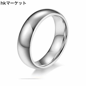 [Rockyu] ブランド 人気 婚約指輪 タングステン ペアリング メンズ シルバー シンプル 指輪 29号 幅6MM 鏡面加工 艶消し 平打ち 甲丸リン