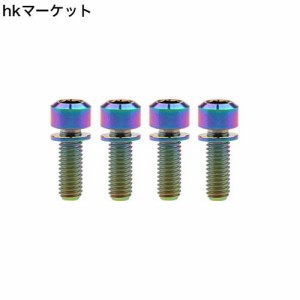 Dingtai 自転車Vブレーキハブ用ワッシャネジアレン六角ボルトを固定チタンの M6x16/18/20/25mm 4個の (カラー, M6x18mm)