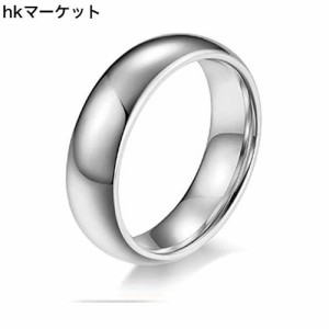 Rockyu ブランド 人気 タングステンペアリング シルバー メンズ指輪 シンプル 結婚指輪 27号 6MM