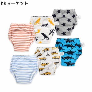 MooMoo Baby 恐竜 トレーニングパンツ 下着 高通気性 ベビートレーニングパンツ 幼児 トイレトレーニング 綿 6枚組 防水層付 男の子 110