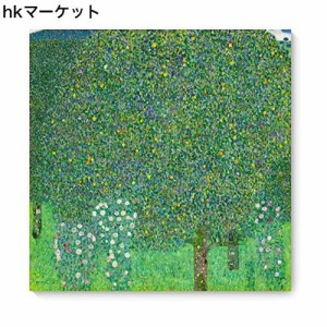 クリムト アートパネル ポスター 樹々の下の薔薇 クリムト花 絵画 インテリア 額付き 風水絵画寝室 玄関に飾る絵 風景 油絵 木枠付きの完