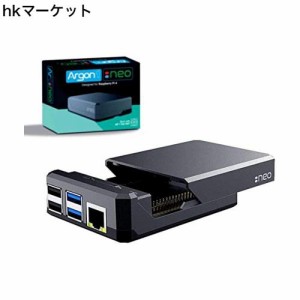 GeeekPi Raspberry Pi 4ケースArgon NEOブラックアルミニウム合金スライド式磁気トップヒートシンク付きRaspberry Pi 4 Bケースエンクロ