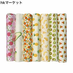 7枚 手芸用 カットクロス はぎれ 生地 パッチワーク DIY 花柄 56×46cm 綿 布セット（果物）