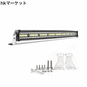 UNI-SHINE LEDライトバー 車 52インチ C字型 LED作業灯 320W 三列LED作業灯12V 24V汎用 広角狭角一体型LEDライトバー 車 6700K 60000LM 