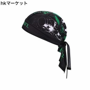 [QCHOMEE] 海賊 バンダナ インナーキャップ メッシュ加工 吸汗 速乾 バンダナキャップ 伸縮 ヘルメットインナー 帽子 スポーツ アウトド