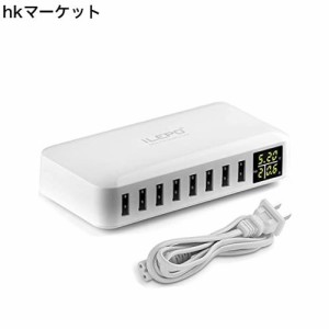 USB コンセント usb充電器 8ポート ACアダプター usb 電源 急速充電 電源タップ 智能入力 チャージャー 合計40W 充電器 usb 複数ポート i