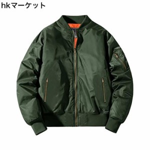 [KEFITEVD] ファッション ジャケット メンズ パイロットジャケット 空軍 ウェア 綿入れ ブルゾン 撥水 防寒服 冬用 ジャンパー ゴルフ 緑