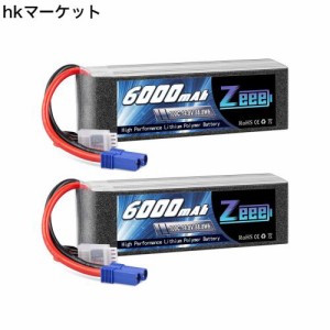 ゼエエ Zeee 4S リポバッテリー 14.8V 6000mAh 100C EC5プラグ付き 大容量バッテリー RCカー用 RC飛行機用 RCトラック用 無人機用など(2