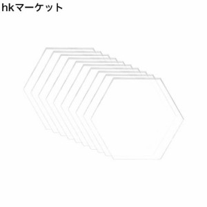 BENECREAT 20枚81.5x70.8x2.7mm透明アクリル板 六角形アクリルシート 保護紙付き 看板 キーホルダー 置物 クラフト素材 手工芸