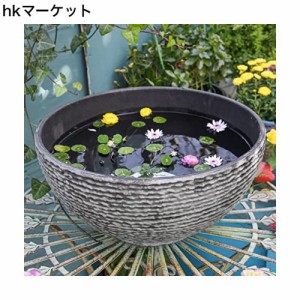 Sungmor 植木鉢 大型 水生植物 ガーデン 置物 飾り 金魚鉢 カメ 飼育 グレー