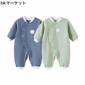 [miniGray] 長袖カバーオール ベビー服 2枚セット 綿 新生児服 前開きタイプ かわいい 新生児 女の子 赤ちゃん服 ロンパース 出産祝い プ