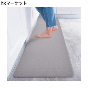 Baibu Home キッチンマット 60×240cm PVC 厚さ8mm 洗濯いらず 低反発クッション ずれない 台所 マット 防汚 拭ける グレー