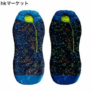 AceCamp キッズ寝袋 子供寝袋 シュラフ マミー型 子供用 寝袋 蓄光 暗い所で光る -1℃ コンパクト 軽量 収納簡単 アウトドア こども キッ