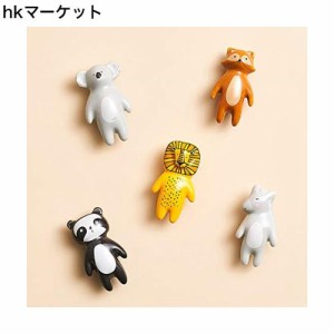 UULU 5個入 陶器 かわいい動物 つまみ 引き出し 取っ手 子供 家具 つまみ キャビネットノブ 可愛い ツマミ セラミック キッチン ドア 戸