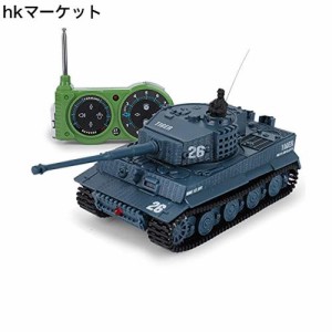 HJKLMM 戦車 ラジコン1/72ドイツのティーガーI戦車2.4GHzリモートコントロールミニ戦車、回転砲塔と音付き (D)