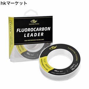 SF 100％ フロロカーボン リーダー 釣り糸 クリア ライン 塩水 淡水用 40LB