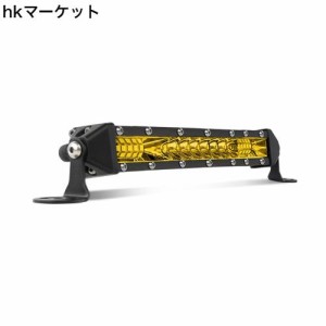 LED作業灯 イェロー 20インチ LEDライトバー 車用 12V/24V汎用 60W 広角狭角一体型発光 ワークライト車 9000LM 3200k IP68防水LEDワーク