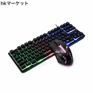 CHONCHOW ゲーミングキーボードマウスセット 日本語配列 光る keyboard ps4/ps5対応 ゲーミングマウス 7色ゲーミングマウス「無変換」/「