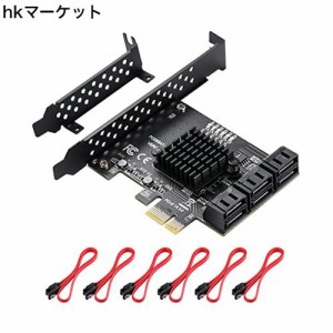 MZHOU PCI Express SATA3.0 増設ボード 6ポートSATAカード 6Gbps PCI-E SATA 3.0 ヒートシンク付き SATAケーブル付き 拡張カード PCI Exp