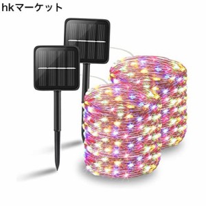 カラフルソーラーストリングライト、屋外ストリングライト100 LED (10M) フェアリーライトクリスマス (8モード)、パティオ、芝生、庭の装