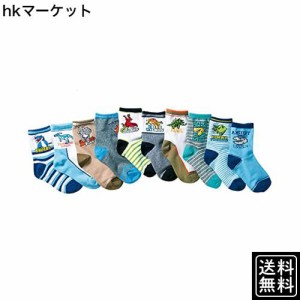 [コナミヤ] 男の子恐竜デザインクルーソックス 10足組 - 恐竜C 15-19cm