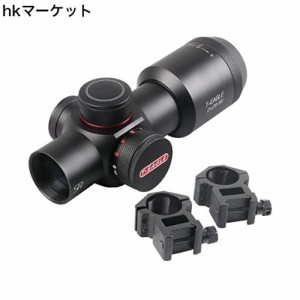 T-EAGLE ライフルスコープ 2x28RG 固定倍率 ショートスコープ 照準器 20mmハイマウントリング付属(BK)