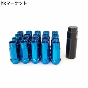 SOROPARTS スチール製ホイールナット M12P1.5 鍛造鋼 20個セット 48ｍｍロングタイプ (シルバー) (ブルー)