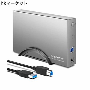 ROSONWAY HDD ケース 3.5インチUSB3.0 外付けハードディスクアルミ製 ドライブケース SATA接続 最大16TBをサポートUASP 自動スリープ機能