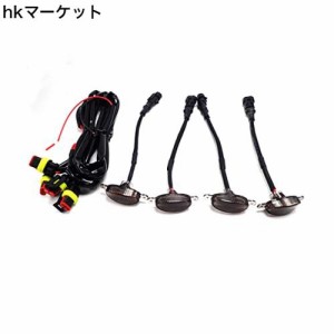 WELLVIE 汎用 LED グリルマーカー 防水 ハーネス付 ジムニー プラド RAV4 デリカ D5カスタム パーツ フロントグリル ライト ドレスアップ