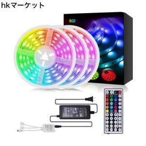 didaINT LEDテープライト LEDテープ型 5050両面テープ15 m 450 LED 切断可能 取 明るさ調節 RGB 44キーリモコン操作 5A/12V (15M 非防水)