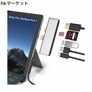 Surface Pro 7 USB ハブ 6-in-2 変換アダプター 4K@30Hz HDMIポート +2*USB 3.0ポート+Type C ポート+SD＆TF（Micro SD）カードリーダー 