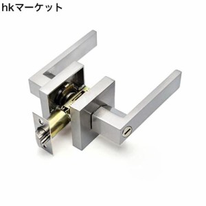 堅塁金物 ドアノブ トイレ 室内 浴室 レバーハンドル 鍵なしアルミニウム合金の主体 (ET003鍵なし-銀)