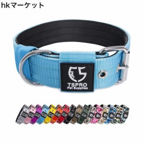 TSPRO タクティカルドッグカラー 1.5インチ幅の犬用カラー 軍用グレードの強力な犬用カラー 太い犬用カラー ヘビーデューティーメタルバ