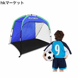 RUNBOW サッカー ゴール ポータブル サッカーゴール 室内 屋外 6’6’’X 3’3’’ サッカーゴールネット ワンパック 収納袋付き (青い-