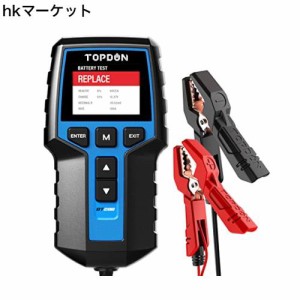 TOPDON BT200 バッテリーテスター、12V/24Vバッテリーチェッカー、100-2000 CCAテスター、CCA値/抵抗値/負荷/電圧のテスト 自動車用バッ